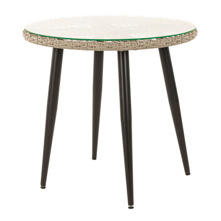 Стол обеденный AURA круглый со стеклом