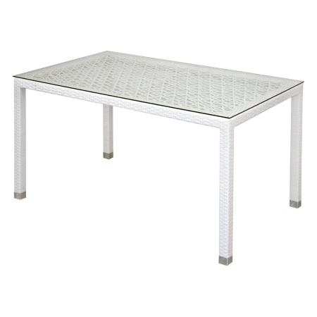 Стол TURIN ажурный прямоугольный (цельносварной) со стеклом