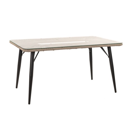 Стол обеденный NUAR прямоугольный со стеклом