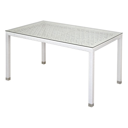 Стол TURIN ажурный прямоугольный (цельносварной) со стеклом