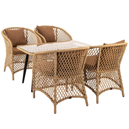 Комплект AURA 4+1 (Кресло 4 шт, стол кофейный 60х110)