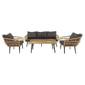 Комплект LIANA лаунж (Диван 3-местный, 2 кресла, стол журнальный) (Эрба плессе грано, Алюминий , estera тем. серый)