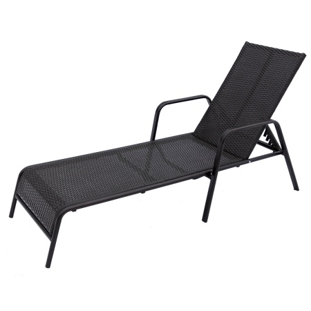 Шезлонг NEAPOL2 (сталь, ротанг) без матраса