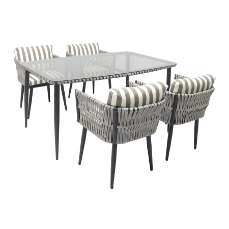 Комплект TINTO1 (4 стула, стол обеденный 155x100xH76) 