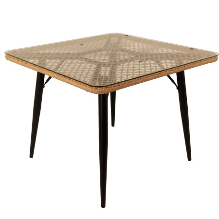 Стол обеденный AURA квадратный со стеклом