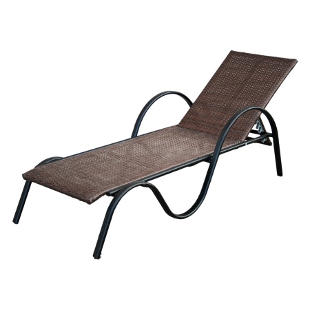 Шезлонг BARCELONA2 (сталь, ротанг) без матраса