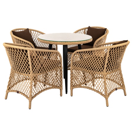 Комплект AURA 4+1 (Кресло 4 шт, стол D80)