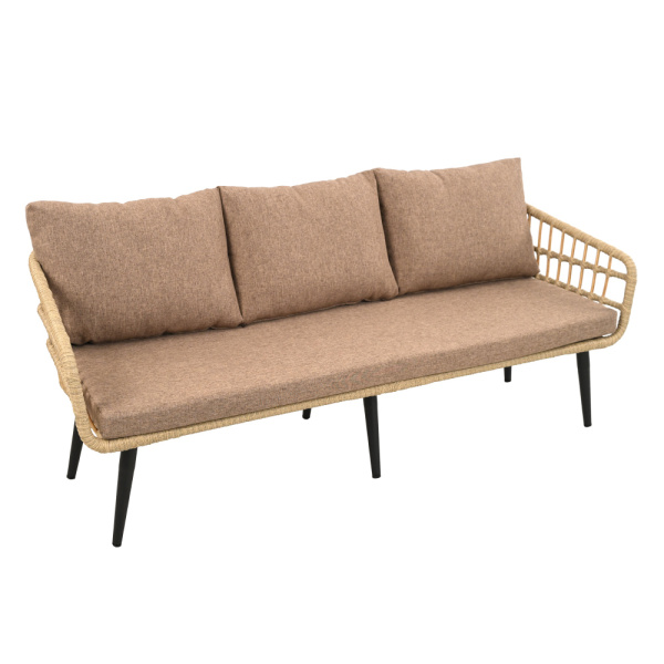 Комплект LIANA лаунж (Диван 3-местный, 2 кресла, стол журнальный) (Эрба плессе грано, Алюминий , estera тауп)