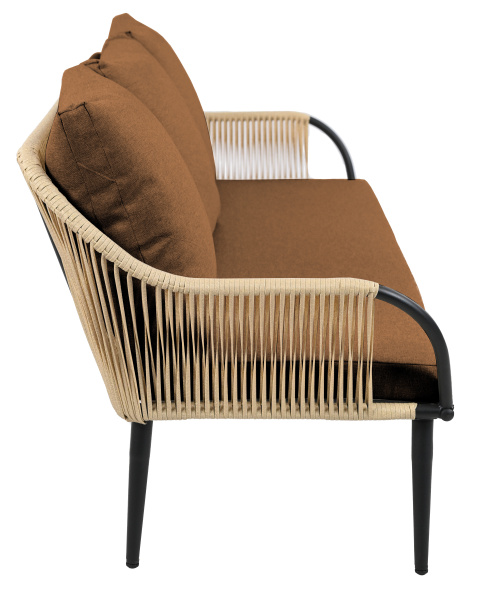 Диван NUAR 3-местный разборный с комплектом подушек (181х76хН79, Эрба стейпл грано, Сталь, estera тауп)