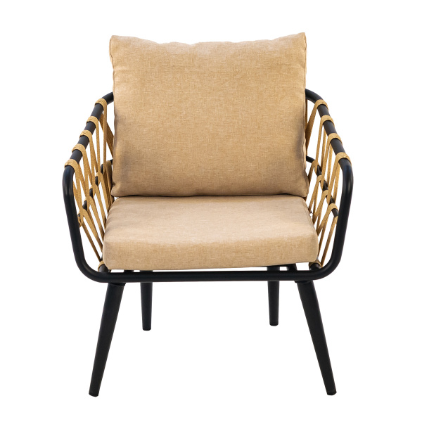 Комплект LIMA (2 кресла) (Эрба стейпл грано, Сталь Чёрный, estera песочный)