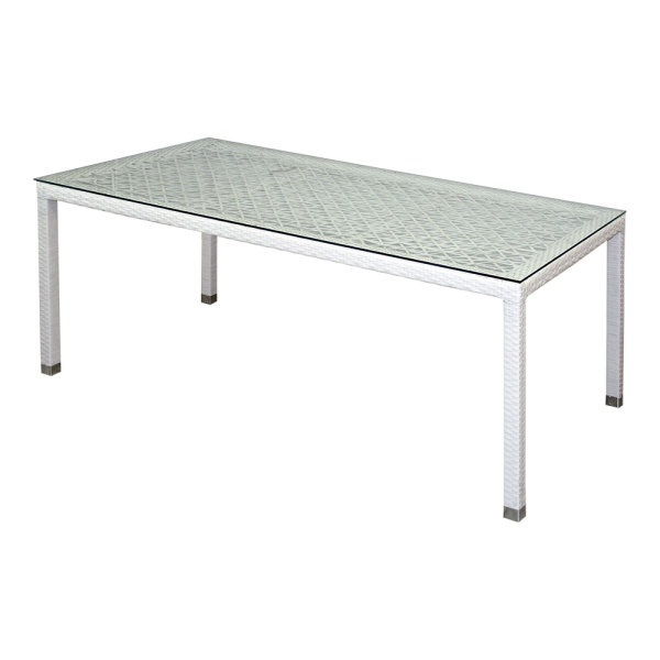 Стол TURIN ажурный прямоугольный (разборный) со стеклом