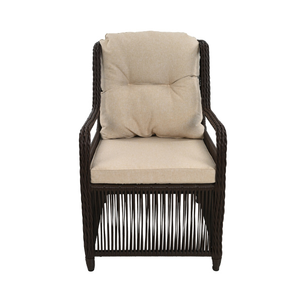 Кресло МИЛАН с комплектом подушек (62х86хН97, Эрба стейпл коричневый, Алюминий, estera песочный)