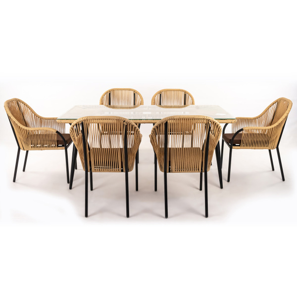 Комплект NUAR обеденный (6 стульев, стол 100х180хН76)