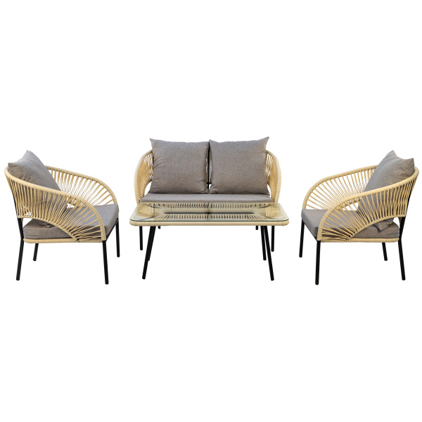 Комплект LUNA лаунж (2 кресла, диван 2-местн, стол журнальный)