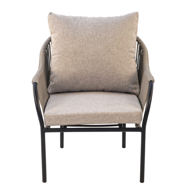 Кресло NUAR с комплектом подушек (70х76хН80, Эрба стейпл графит, Сталь, estera св. серый)