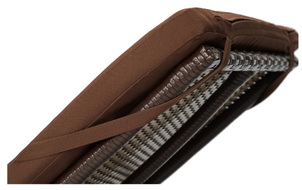 Шезлонг MALTA с матрасом (65х193хН31, Кофейный полумесяц 7-10 мм, Алюминий, Tefla коричневый)