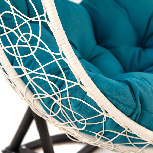 экоротанг белый, ткань лазурный