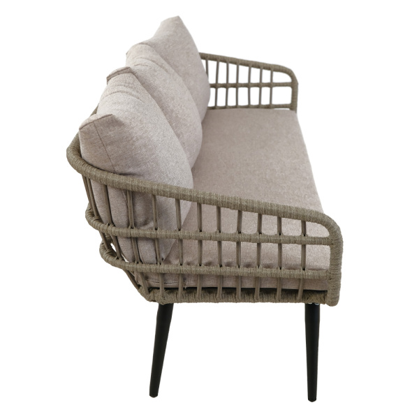 Диван LIANA 3-местный с комплектом подушек (174х68,5хН66,5, Эрба плессе графит, Алюминий, estera светло-серый)