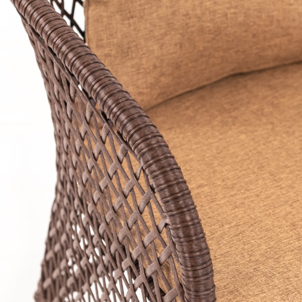 Кресло AURA с комплектом подушек (60х67хН80, Эрба стейпл коричневый, Сталь, estera тауп)