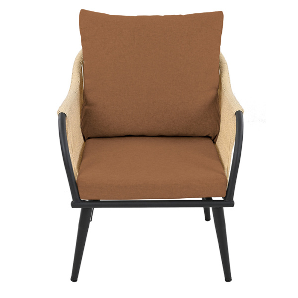 Кресло NUAR разборное с комплектом подушек (70х76хН80, Эрба стейпл грано, Сталь, estera тауп)