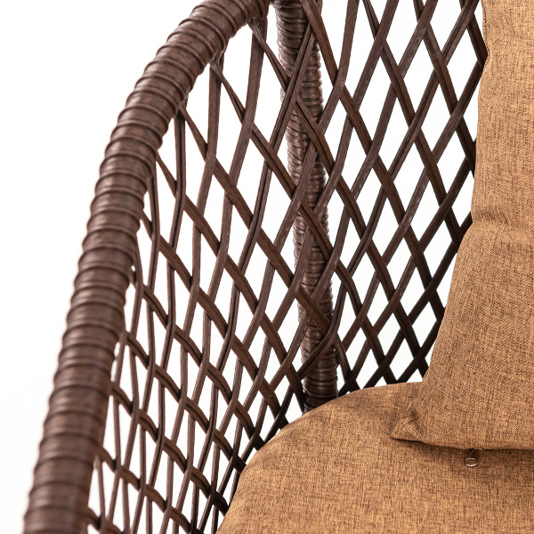 Диван AURA 2-местный с комплектом подушек (130х65хН80, Эрба стейпл коричневый, Сталь, estera тауп)