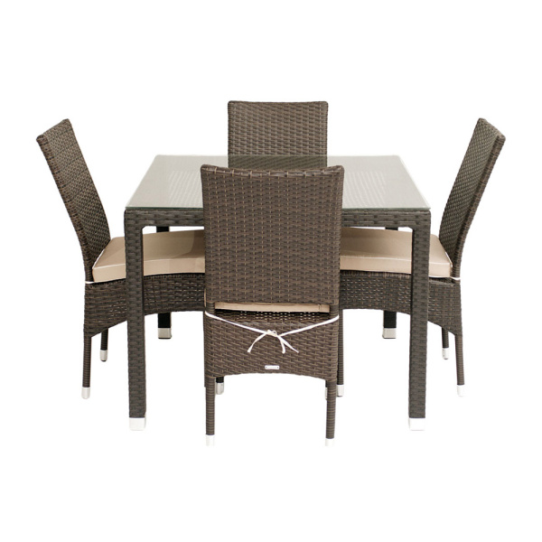 Стол TURIN квадратный (разборный) со стеклом