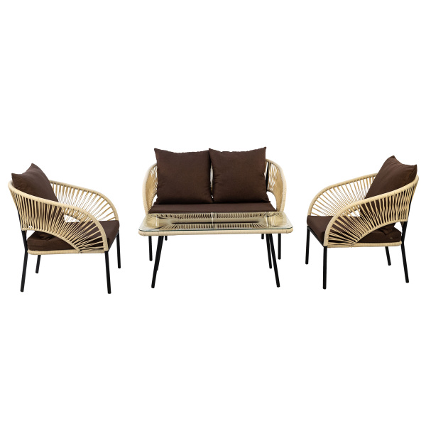 Комплект LUNA лаунж (2 кресла, диван 2-местн, стол журнальный)