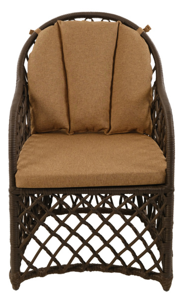 Кресло BRONTE с комплектом подушек (алюминий) (62х78хН92,5, Трубка 10-13 мм темно-коричневый, Алюминий, estera песочный)