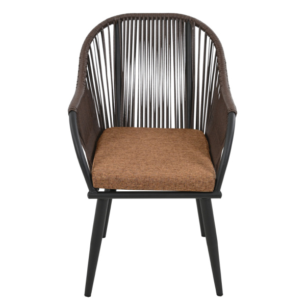 Комплект NUAR обеденный разборный (4 стула, стол обеденный 80х80хН76) (Эрба стейпл коричневый, Сталь , estera тауп)