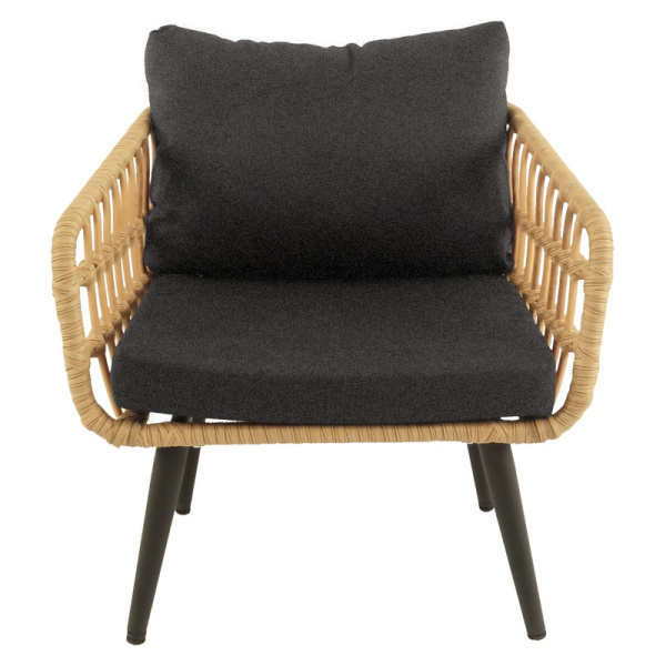 Комплект LIANA лаунж (Диван 3-местный, 2 кресла, стол журнальный) (Эрба плессе грано, Алюминий , estera тем. серый)