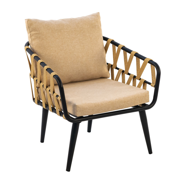 Комплект LIMA (2 кресла, диван 3-местный, стол журнальный) (Эрба плессе грано, Сталь , estera песочный)