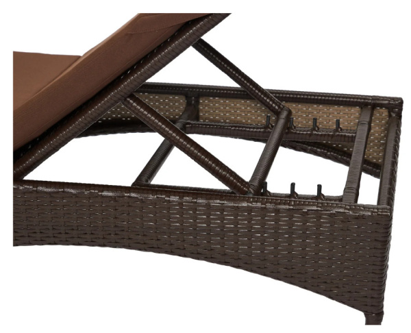 Шезлонг MALTA с матрасом (65х193хН31, Кофейный полумесяц 7-10 мм, Алюминий, Tefla коричневый)