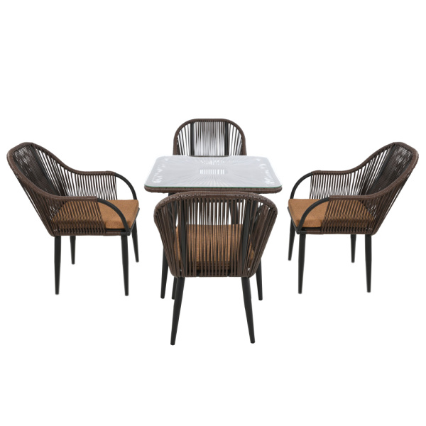 Комплект NUAR обеденный разборный (4 стула, стол обеденный 80х80хН76)