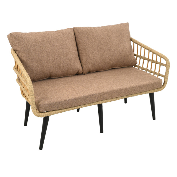 Диван LIANA 2-местный с комплектом подушек (, Эрба плессе грано, Алюминий, estera тауп)