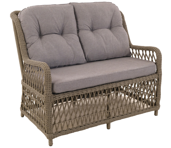 Комплект RIVIERA (Кресло 2шт, Диван 2-местный 1шт, стол кофейный 70х110хН60) (Эрба твист графит, Алюминий , Prima серый)