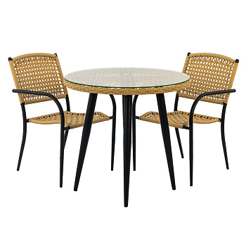 Комплект (Стул AURA 2шт, Стол обеденный AURA d80)