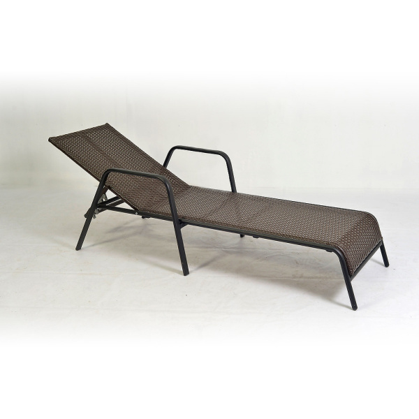 Шезлонг NEAPOL2 (сталь, ротанг) без матраса