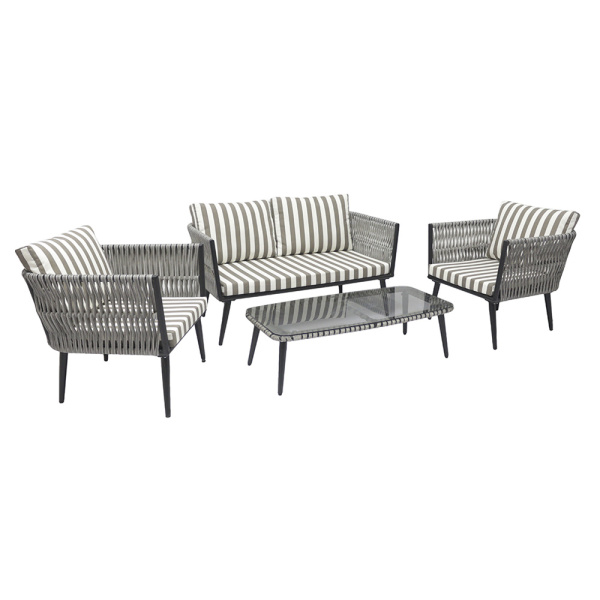 Стол журнальный ТИНТО (сталь) со стеклом 