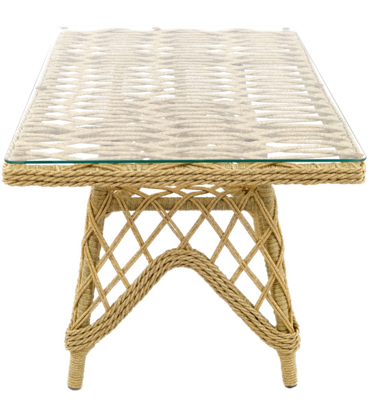 Стол кофейный SONATA 70х110хH60 со стеклом (70x110xH60, Эрба твист грано, Алюминий, , Стекло закаленное 6 мм)