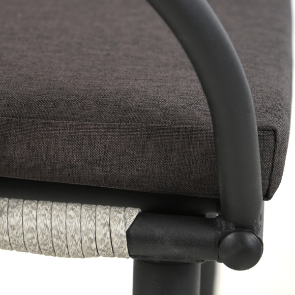 Комплект NUAR3 лаунж разборный (диван 3-местный, 2 кресла, стол журнальный) (Эрба стейпл графит, Сталь , estera темно-серый)