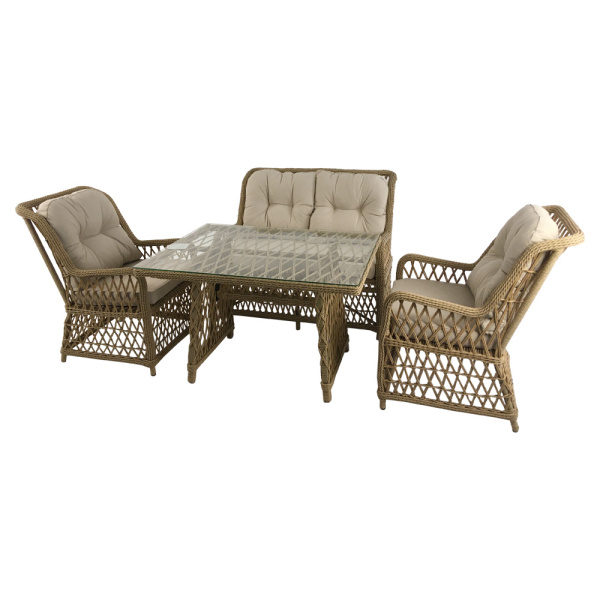 Комплект RIVIERA (Кресло 2шт, Диван 2-местный 1шт, стол 90х120хН76)
