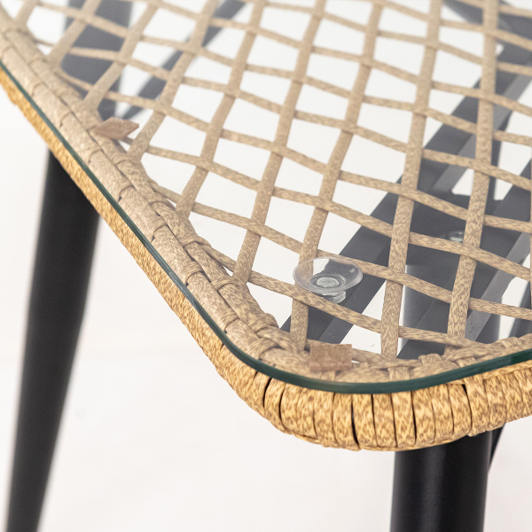 Стол обеденный AURA квадратный со стеклом