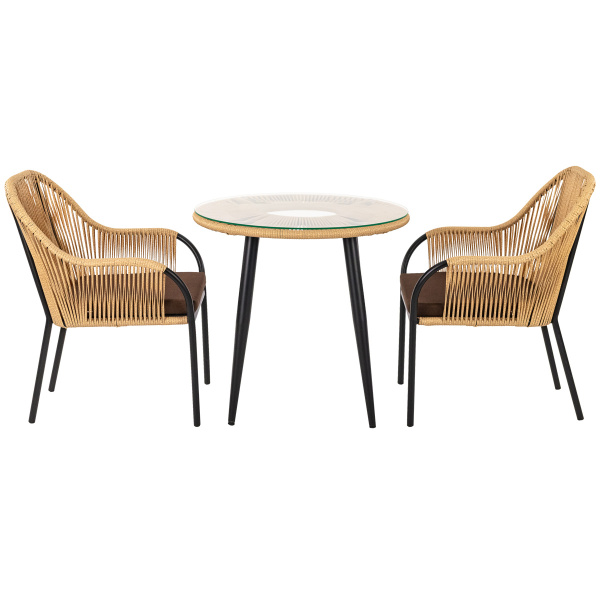 Комплект NUAR обеденный (2 стула, стол обеденный d80хН76)