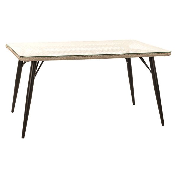 Стол обеденный AURA прямоугольный со стеклом