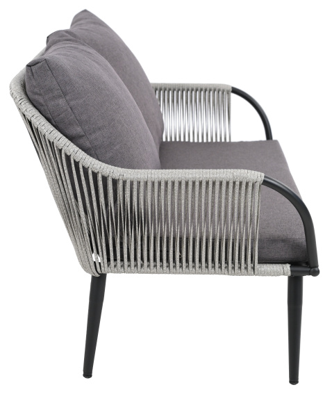 Диван NUAR 2-местный разборный с комплектом подушек (121х76хН79, Эрба стейпл графит, Сталь, estera темно-серый)