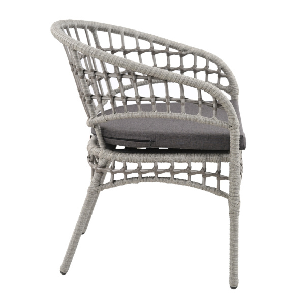 Комплект AURA lite tubo (2 кресла, стол кофейный)  (Трубка 10-13 мм графит, Сталь , estera темно-серый)