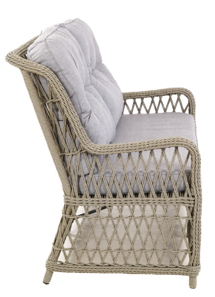 Диван RIVIERA 2-местный с комплектом подушек (120х83хН102, Эрба твист графит, Алюминий, Prima серый)