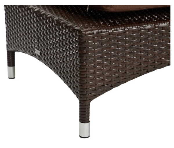 Шезлонг MALTA с матрасом (65х193хН31, Кофейный полумесяц 7-10 мм, Алюминий, Tefla коричневый)