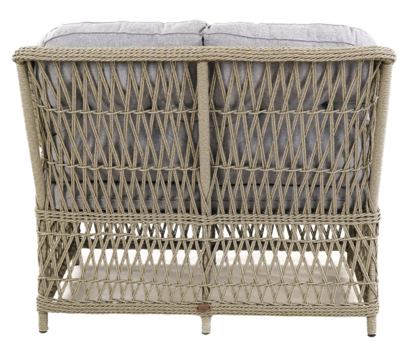 Диван RIVIERA 2-местный с комплектом подушек (120х83хН102, Эрба твист графит, Алюминий, Prima серый)