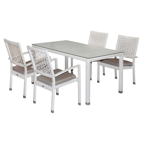 Стол TURIN ажурный прямоугольный (цельносварной) со стеклом